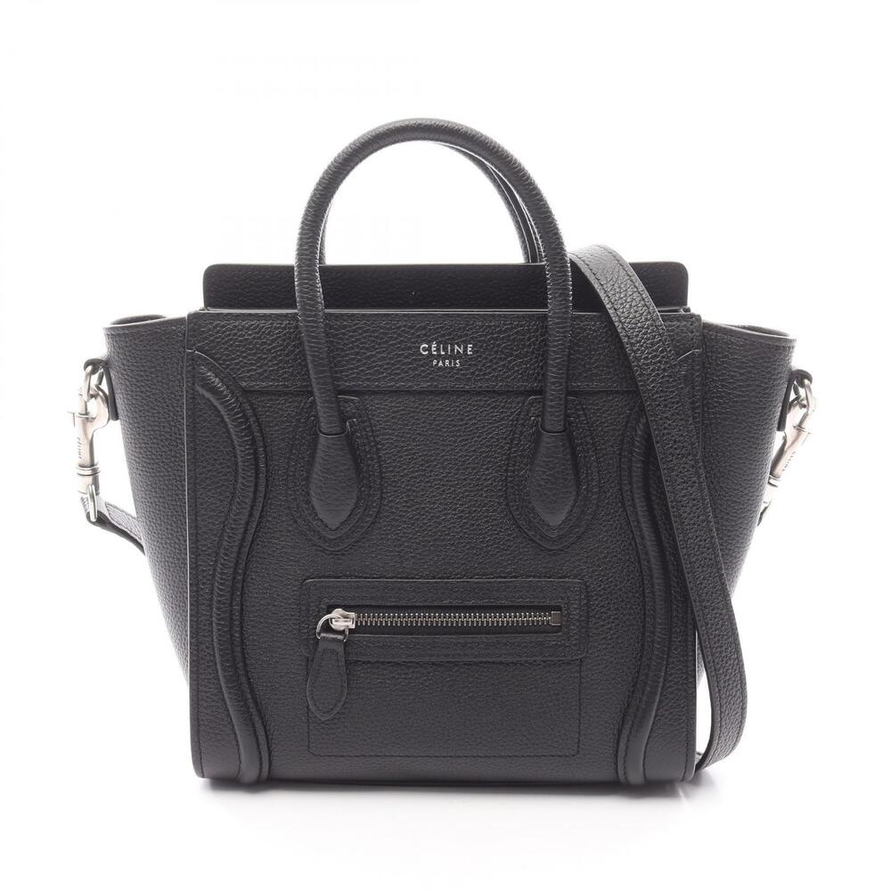Celine Luggage 2way Shopper Handbag Leather Black - Picture 1 of 9